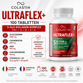 COLASTIN UltraFlex+ Kollagen Typ I, II, III, V & X – Glucosamin, Chondroitin