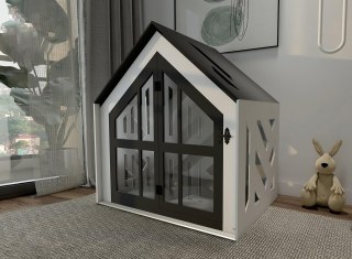 Moderne Hundehütte aus MDF Indoor Hundebox Möbel Katzenhaus & Hundebett