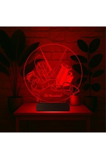 Terzi Moda Stilist kişiye özel 3D LED illüzyon masa gece lambası, lazer kazımalı, 16 renkli LED ışık seçenekleriyle