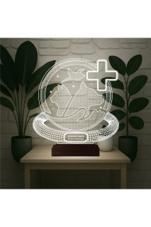Veteriner hekimlere özel kişiselleştirilebilir 3D LED masa lambası, lazer kazımalı ve 16 renk seçeneğiyle masa gece lambası