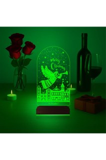 Kişiye özel lazer kazımalı 3D LED illüzyon masa lambası, yılbaşı hediyesi için dekoratif gece lambası