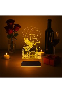 Kişiye özel lazer kazımalı 3D LED illüzyon masa lambası, yılbaşı hediyesi için şık ve anlamlı dekoratif gece lambası