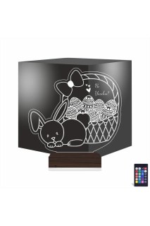 Paskalya temalı kişiye özel 3D LED tavşan ve yumurta gece lambası, çocuk odası dekoru için masa lambası
