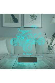 Atv Outdoor Motor tasarımlı kişiye özel 3D LED illüzyon masa gece lambası, lazer kazınmış isim ve anılarla