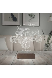 Atv Outdoor Motor tasarımlı kişiye özel 3D LED illüzyon masa gece lambası, lazer kazınmış isim ve anılarla