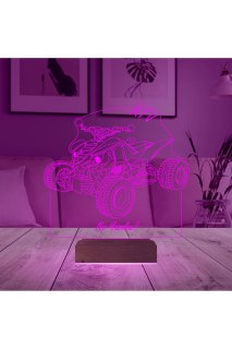 Atv Outdoor Motor tasarımlı kişiye özel 3D LED illüzyon masa gece lambası, lazer kazınmış isim ve anılarla