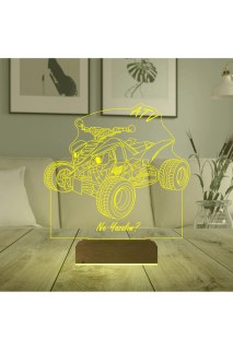 Atv Outdoor Motor tasarımlı kişiye özel 3D LED illüzyon masa gece lambası, lazer kazınmış isim ve anılarla