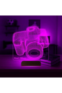 Kişiye özel fotoğraf makinesi tasarımlı 3D LED masa lambası, fotoğrafçı ve bloggerlar için renkli gece lambası