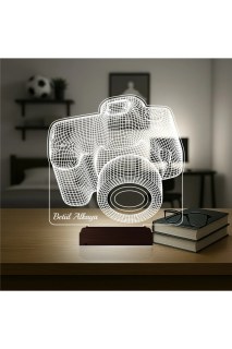 Kişiye özel fotoğraf makinesi tasarımlı 3D LED masa lambası, fotoğrafçı ve bloggerlar için renkli gece lambası