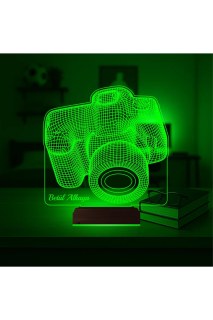 Kişiye özel fotoğraf makinesi tasarımlı 3D LED masa lambası, fotoğrafçı ve bloggerlar için renkli gece lambası