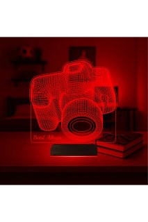 Kişiye özel fotoğraf makinesi tasarımlı 3D LED masa lambası, fotoğrafçı ve bloggerlar için renkli gece lambası