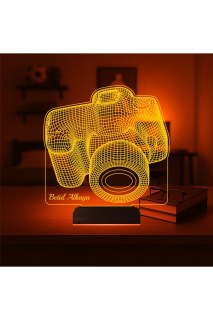 Kişiye özel fotoğraf makinesi tasarımlı 3D LED masa lambası, fotoğrafçı ve bloggerlar için renkli gece lambası