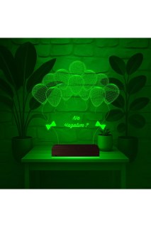 Doğum günü için kişiye özel 3D LED illüzyon masa lambası, lazer kazımalı isim ve tarih, ahşap kaideli gece lambası
