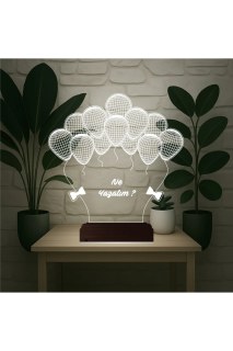 Doğum günü için kişiye özel 3D LED illüzyon masa lambası, lazer kazınmış isim ve tarihlerle dekoratif gece lambası