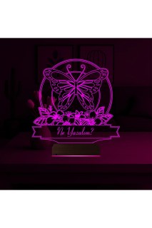 Kelebek tasarımlı kişiye özel 3D LED masa gece lambası, sevgiliye anlamlı hediye ve dekoratif aydınlatma