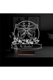 Kelebek tasarımlı kişiye özel 3D LED lamba, masa gece lambası olarak şık ve anlamlı hediye