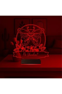 Kelebek tasarımlı kişiye özel 3D LED illüzyon masa lambası, sevgiliye anlamlı hediye ve dekorasyon ürünü