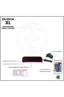Astroloji Yay Burcu temalı kişiye özel 3D LED masa gece lambası, lazer kazımalı pleksiglas ve ahşap kaide