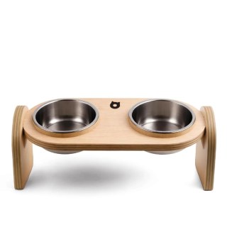 Mamapetz Almo Diner yükseltilmiş premium ahşap mama kabı, kediler ve küçük-orta boy köpekler için ergonomik ve hijyenik