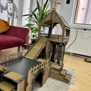 Ahşap üç katlı tavşan evi, iç mekan kullanımı için, 4 tavşana kadar uygun, kolay kurulumlu küçük hayvan evi